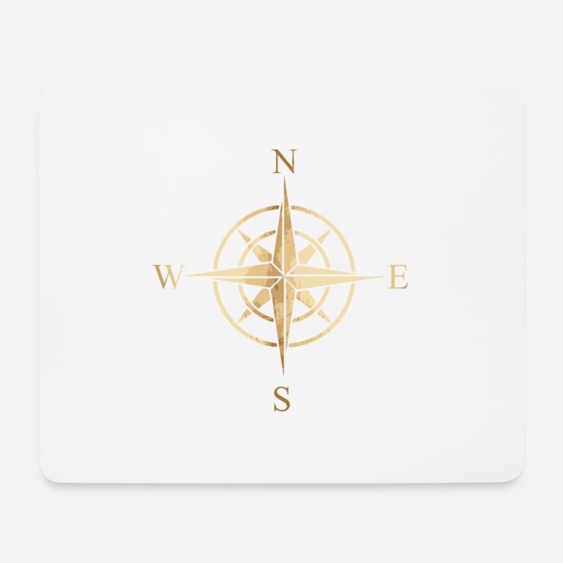 Kompass Retro Tattoo-Design Outdoor-Liebhaber Gift - Mousepad (Querformat) - Weiß