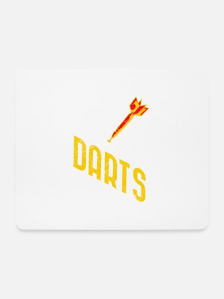 Cooles Darts Shirt mit Dartscheibe und Dartpfeile - Mousepad (Querformat) - Weiß