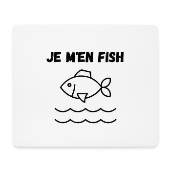 Je m'en fish humour poisson pêcheur - Tapis de souris (format paysage) - blanc - Devant