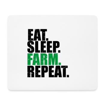 Eat Sleep Farm Repeat - Tapis de souris (format paysage) - blanc - Devant