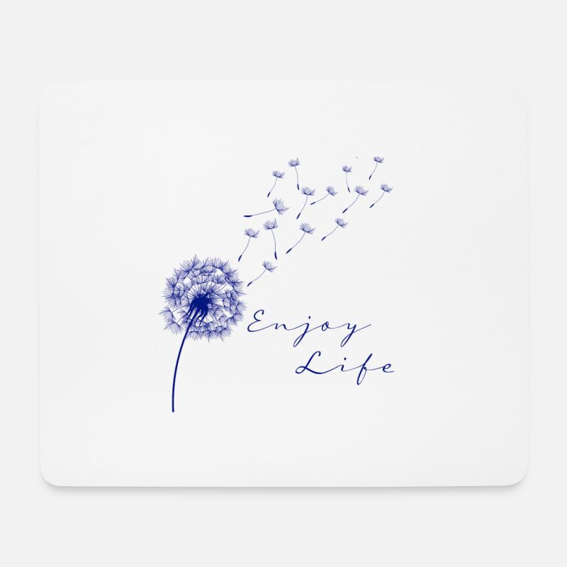 Enjoy Life Pusteblume Löwenzahn Leichtigkeit - Mousepad (Querformat) - Weiß
