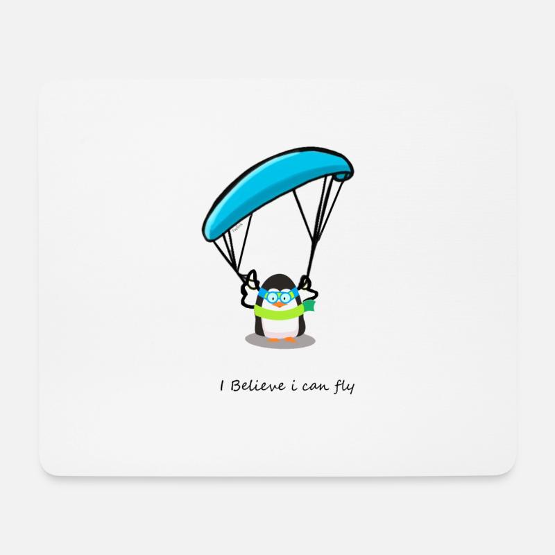 Gleitschirm Paragliding Berge Pinguin - Mousepad (Querformat) - Weiß