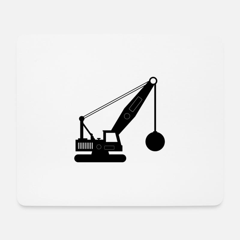 Abrisskran - Mousepad (Querformat) - Weiß
