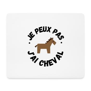 je peux pas j ai cheval animal équitation - Tapis de souris (format paysage) - blanc - Devant