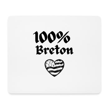 100% Breton - Tapis de souris (format paysage) - blanc - Devant