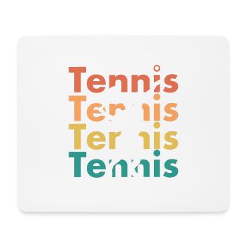 Chemise de tennis au style rétro vintage - idée cadeau - Tapis de souris (format paysage) - blanc - Devant