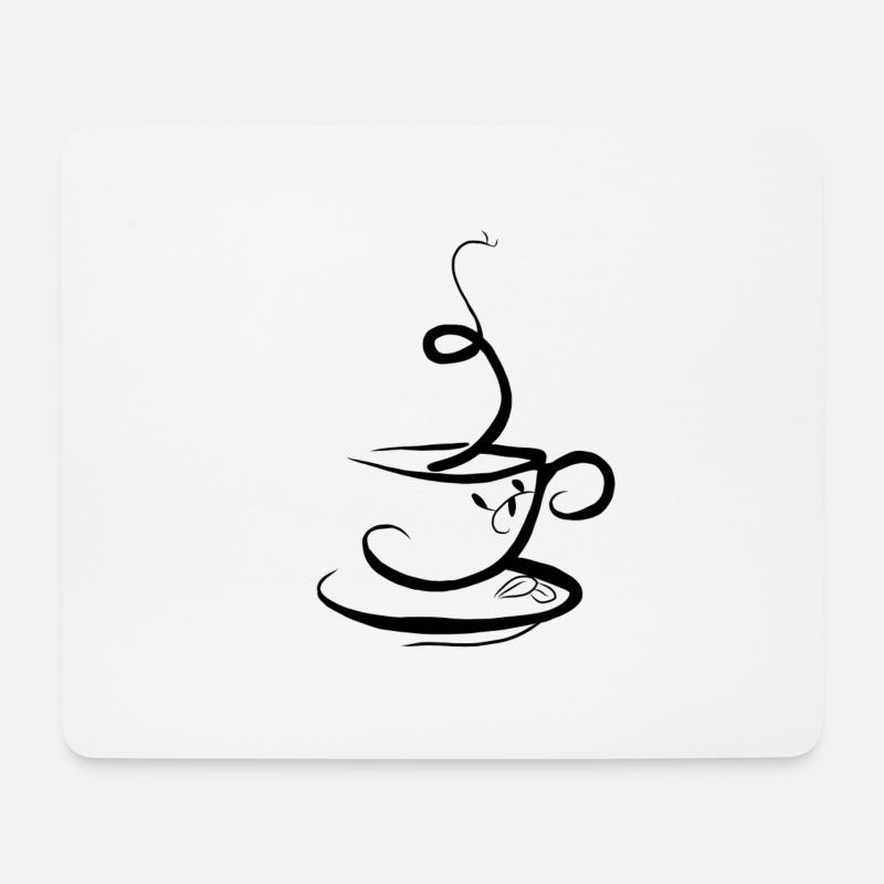 Kaffeebohne Kaffee Tasse Koffein Geschenk Coffee - Mousepad (Querformat) - Weiß