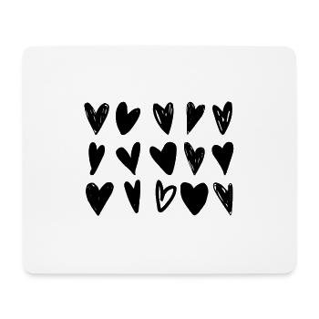 Lots of little black hearts - Mouse Pad (horizontal) - white - Front