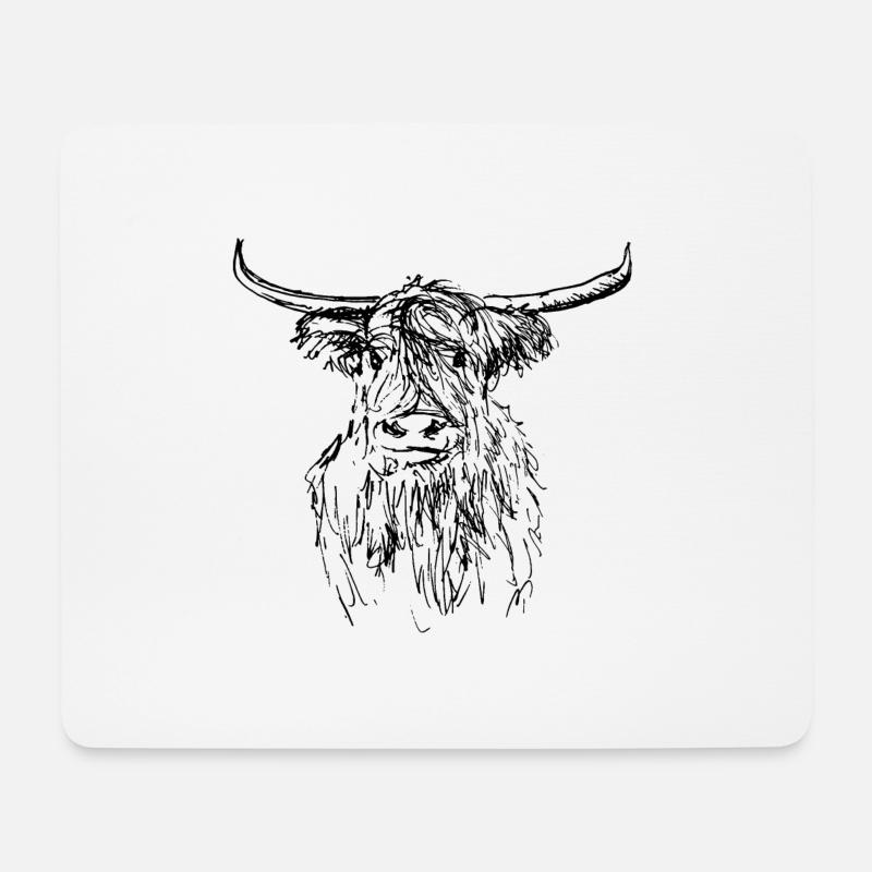 2021 01 04 schottischer Hochländer 01 - Mousepad (Querformat) - Weiß