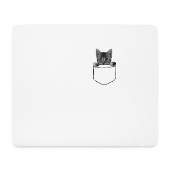 Katze in der Tasche - Mousepad (Querformat) - Weiß - Vorne