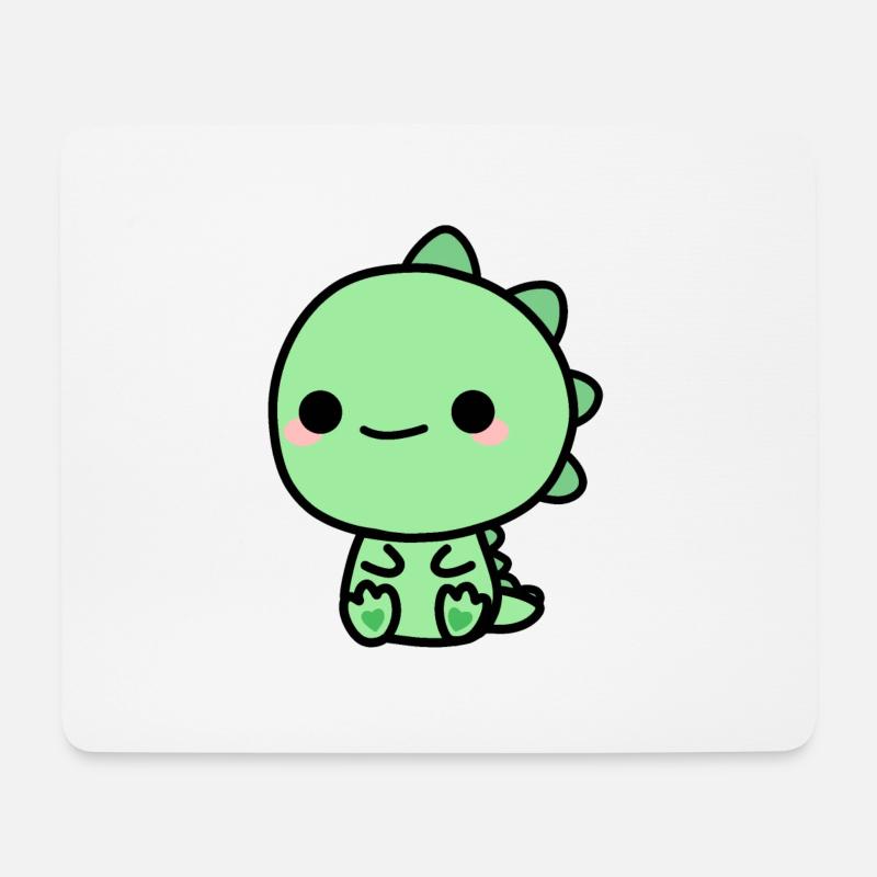 Süßer Dino - Mousepad (Querformat) - Weiß