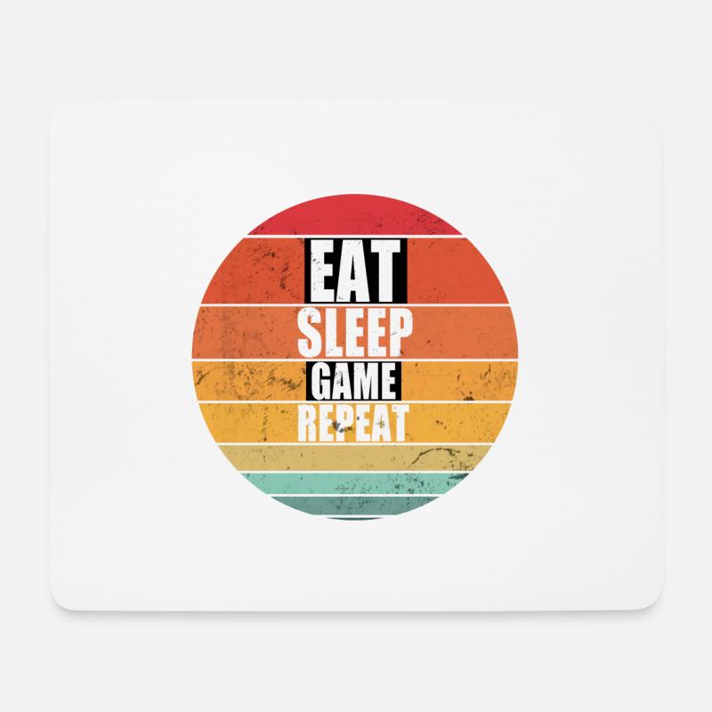 Eat Sleep Game Repeat - Mousepad (Querformat) - Weiß