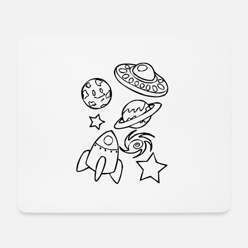 Weltraum Design - Mousepad (Querformat) - Weiß