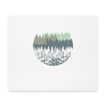 Natur Wald Bäume - Mousepad (Querformat) - Weiß - Vorne