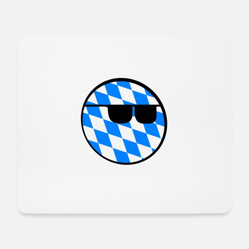 Bayrischer Emoji mit cooler Sonnenbrille - Mousepad (Querformat) - Weiß