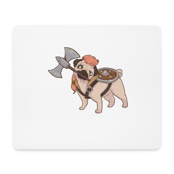 Cute viking pug dog lover vikings - Mouse Pad (horizontal) - white - Front