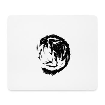 Hugin und Munin Yin und Yang - Mousepad (Querformat) - Weiß - Vorne