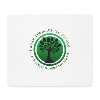 Ich gehe in die Zukunft und weiß, woher ich komme - Mousepad (Querformat) - Weiß - Vorne