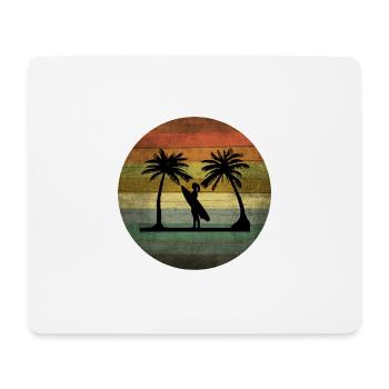 Surfeuse sunset vintage - Tapis de souris (format paysage) - blanc - Devant