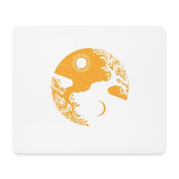 Yggdrasil Yin Yang symbol Ancient Vikings - Mouse Pad (horizontal) - white - Front