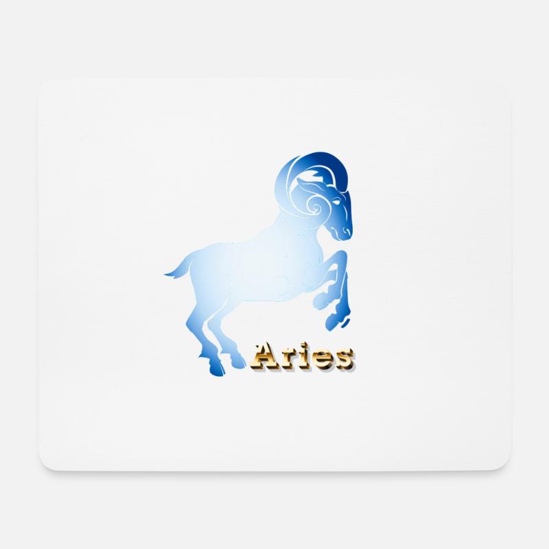 Widder Sternzeichen - Mousepad (Querformat) - Weiß