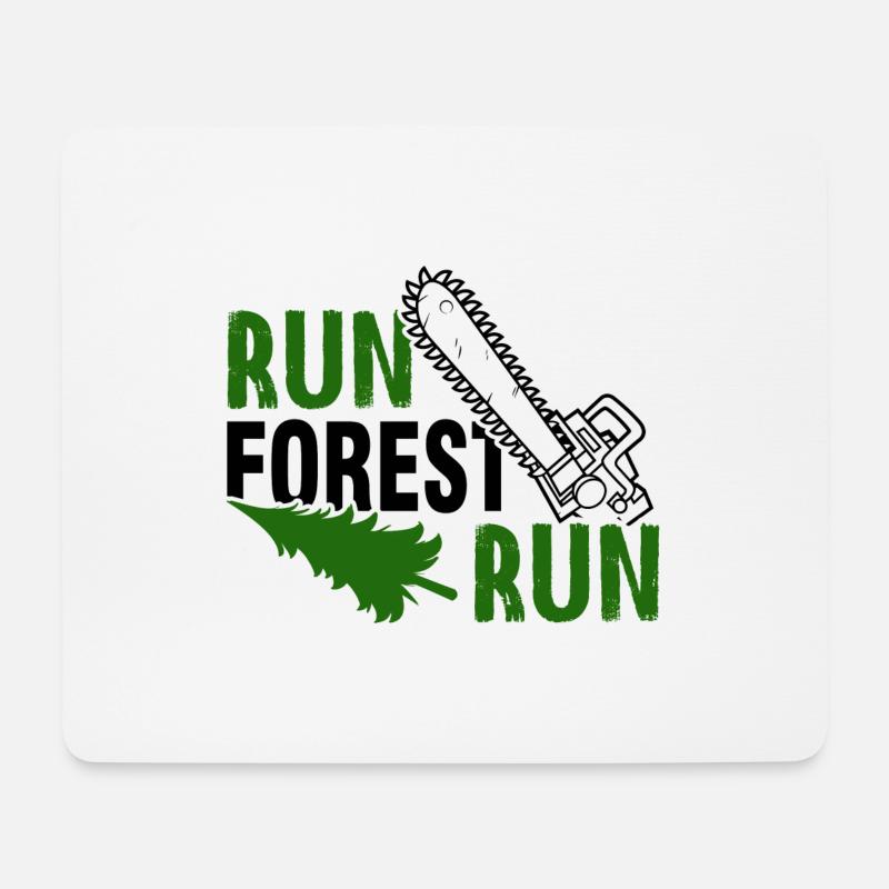 Holzfäller Kerl Motorsäge Förster - Mousepad (Querformat) - Weiß