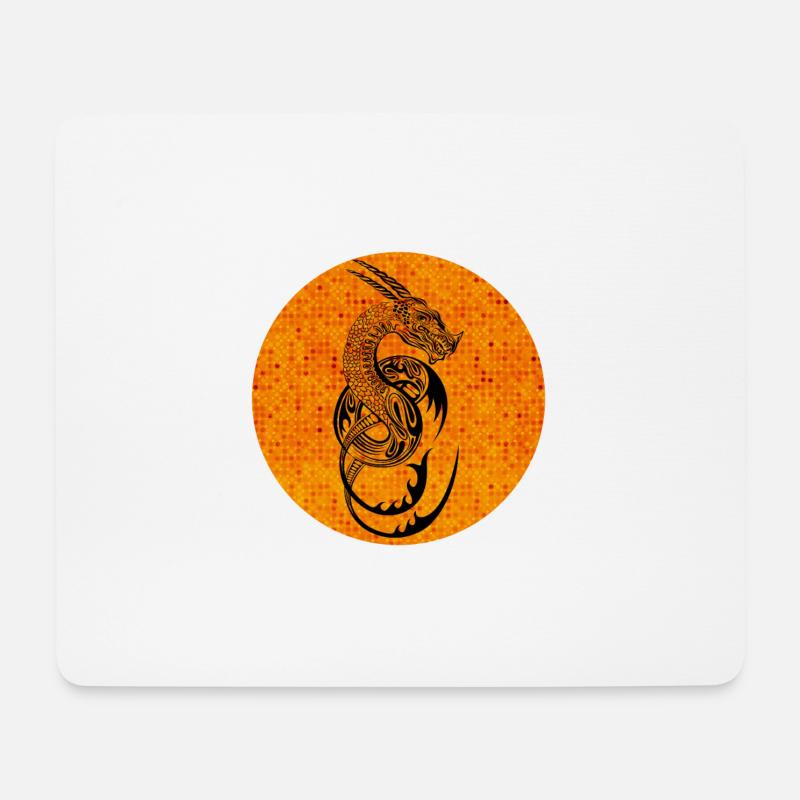 japanischer Drache - Mousepad (Querformat) - Weiß