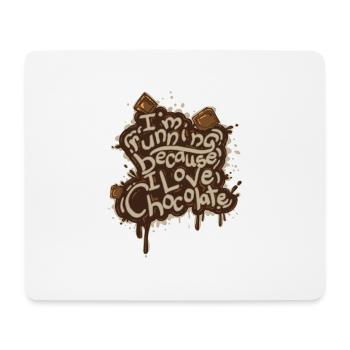 Drôle de course pour le chocolat - Tapis de souris (format paysage) - blanc - Devant