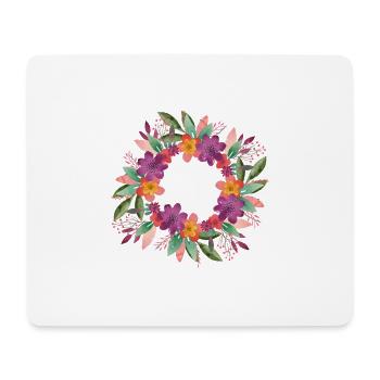 Blumen Junggesellinnenabschied Kreis Geburtstag - Mousepad (Querformat) - Weiß - Vorne