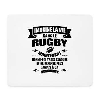 IMAGINE LA VIE SANS LE RUGBY - Tapis de souris (format paysage) - blanc - Devant
