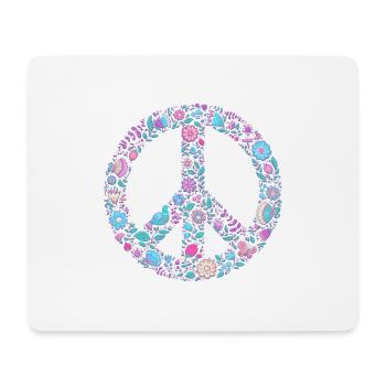 Flower Peace | Signe de paix Idée cadeau - Tapis de souris (format paysage) - blanc - Devant