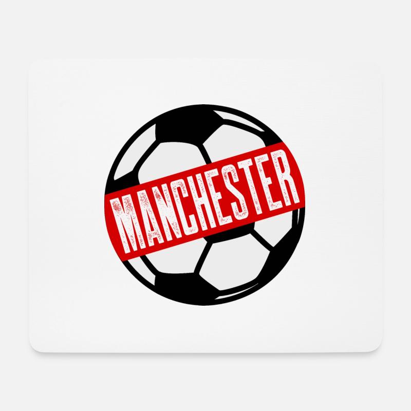 Manchester Fußball - Mousepad (Querformat) - Weiß