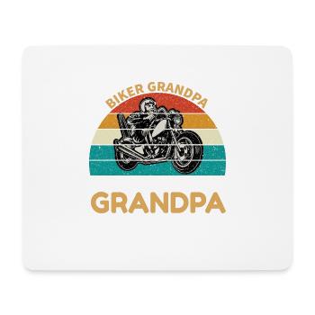 Cooler Opa als Biker Motorradfahrer - Mousepad (Querformat) - Weiß - Vorne