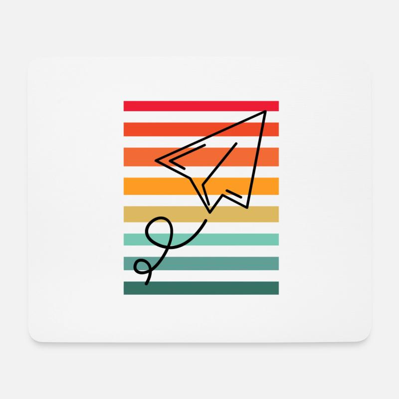 Papierflieger Sunset - Mousepad (Querformat) - Weiß