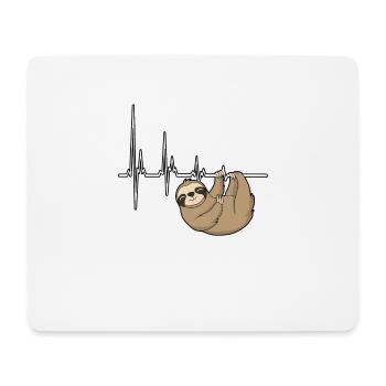 Faultier Herzschlag EKG Herz Puls Faulpelz Student - Mousepad (Querformat) - Weiß - Vorne