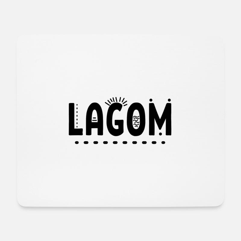 Lagom Geschenk Spruch - Mousepad (Querformat) - Weiß