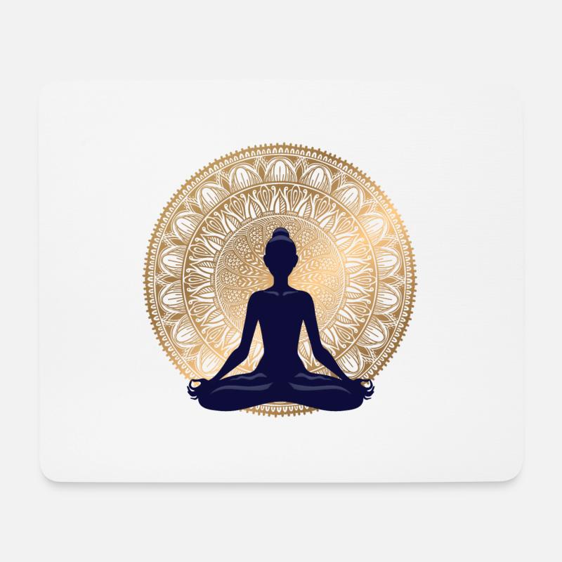 Meditation - Mousepad (Querformat) - Weiß