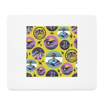 Jeu rétro Geek Gamer des années 80 - Tapis de souris (format paysage) - blanc - Devant