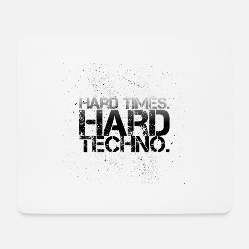 Hard times hard Techno - Mousepad (Querformat) - Weiß