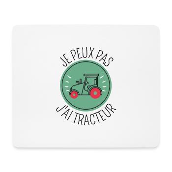 Je peux pas j'ai tracteur agricole agriculture - Tapis de souris (format paysage) - blanc - Devant