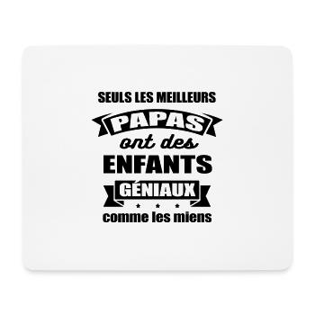 MEILLEURS PAPAS D'ENFANTS GÉNIAUX - Tapis de souris (format paysage) - blanc - Devant
