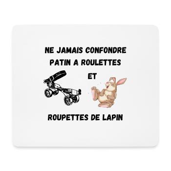 T-shirt patin a roulettes Lapin Humour Cadeau - Tapis de souris (format paysage) - blanc - Devant