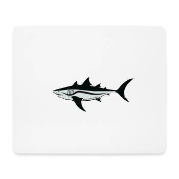 Requin mégalodon - requin dino - Tapis de souris (format paysage) - blanc - Devant