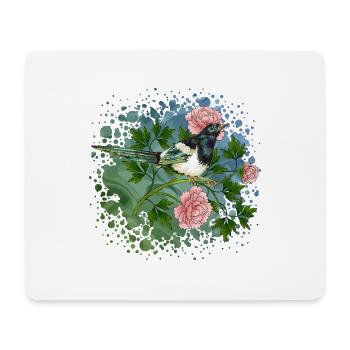 Bunte Vogel - Mousepad (Querformat) - Weiß - Vorne