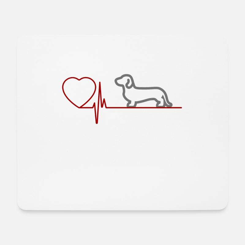 Dackel - Mousepad (Querformat) - Weiß