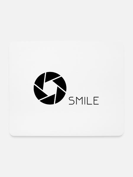Smile Fotograf Linse - Mousepad (Querformat) - Weiß