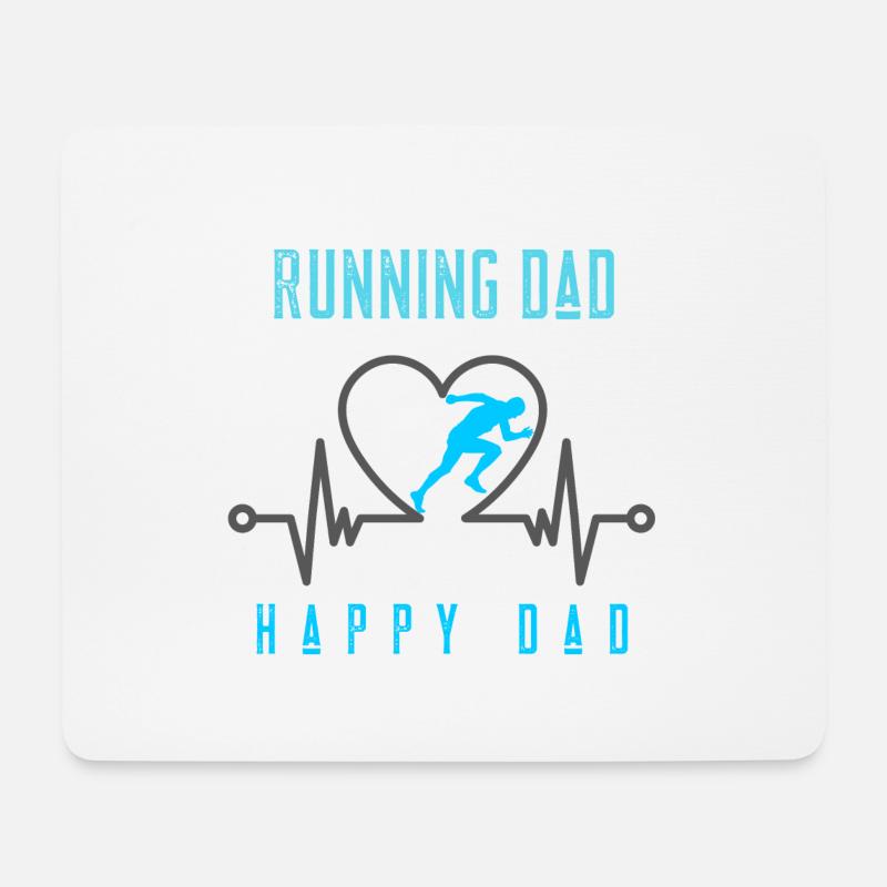 running dad Papa läuft Lauf Papa Run dad - Mousepad (Querformat) - Weiß
