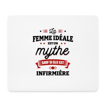 FEMME IDÉALE INFIRMIÈRE - Tapis de souris (format paysage) - blanc - Devant