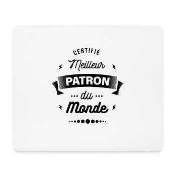CERTIFIÉ MEILLEUR PATRON DU MONDE - Tapis de souris (format paysage) - blanc - Devant