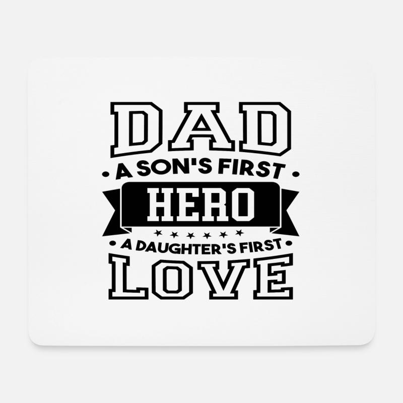 Vater ein Sohn erster Held - Mousepad (Querformat) - Weiß